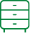 icono lineal cómoda con cajones verde