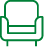 icono lineal sillón individual verde